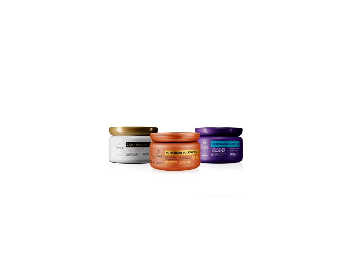 Revisão Kit Eudora Siàge Cronograma Capilar (Máscara Hair Plastia 250g + Máscara Nutri Óleos Poderosos 250g + Máscara Reconstrói os Fios 250g): o equilíbrio perfeito entre tecnologia de salão e facilidade em casa