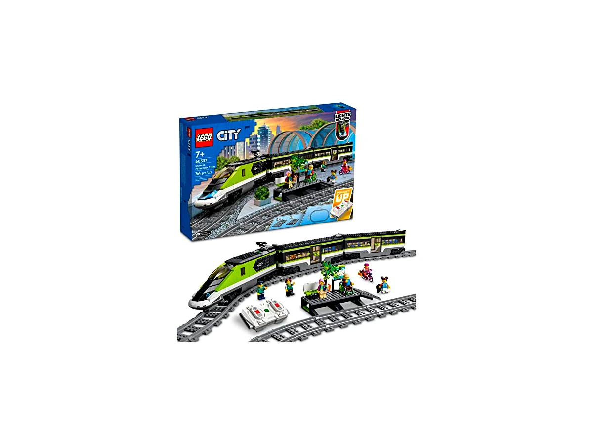 LEGO City Trem de Passageiros Expresso com Faróis e Controle Remoto Bluetooth Powered Up (Modelo 60337)