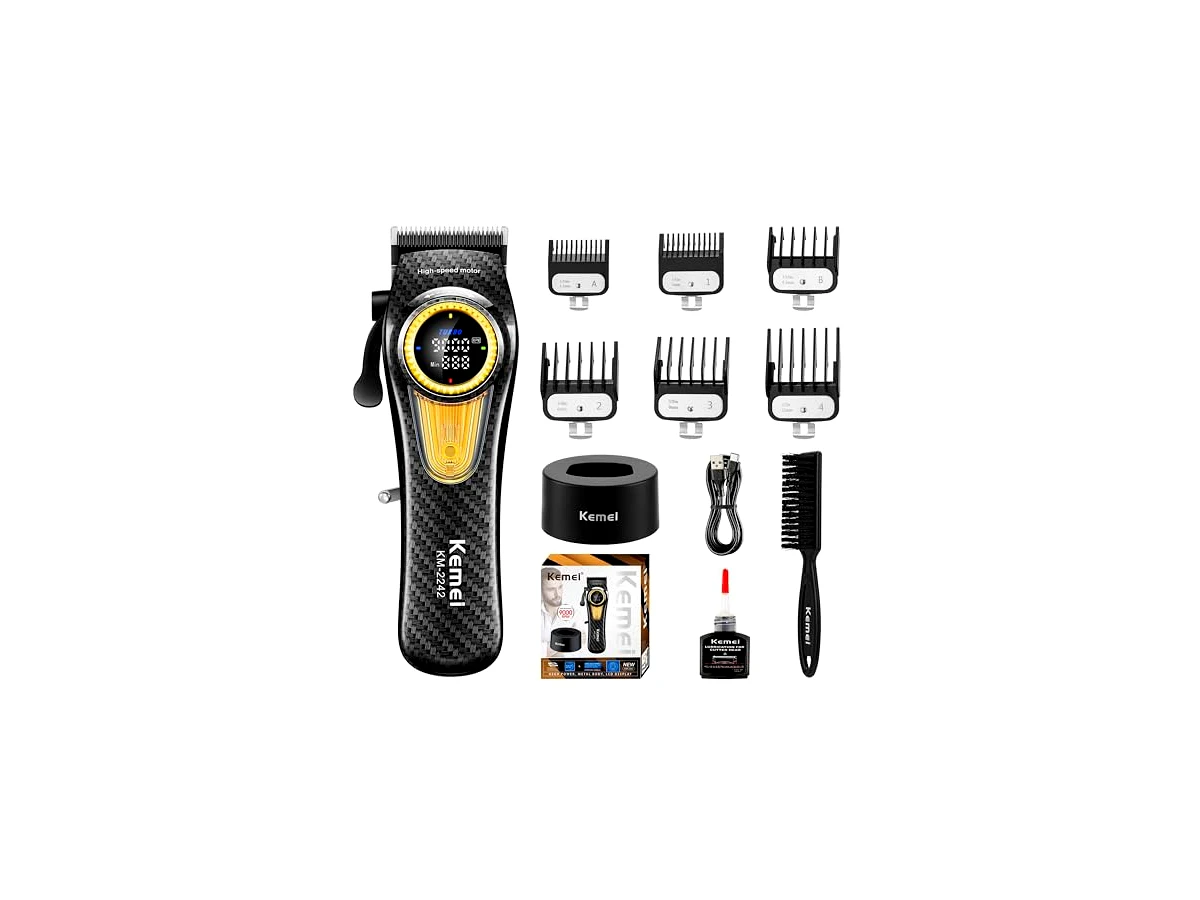 Revisão KEMEI 2242 Máquina de Cortar Cabelo Profissional: potência ajustável e bateria insana pelo preço de uma máquina básica