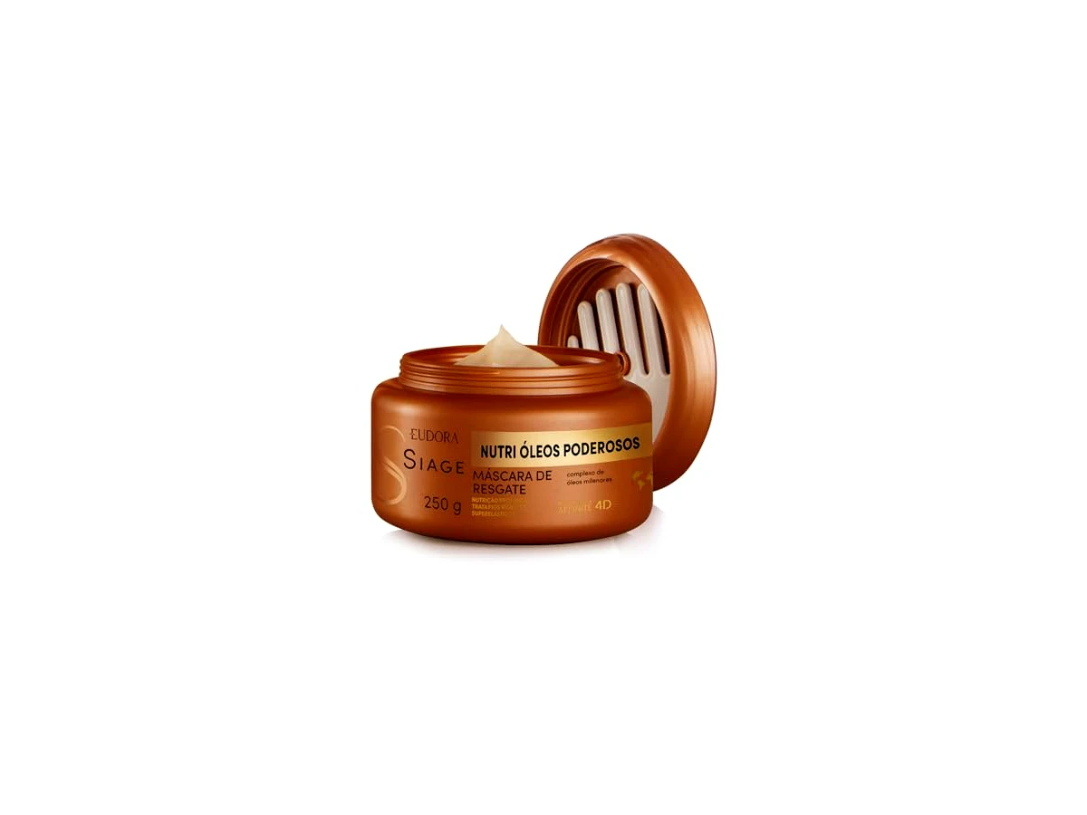 Revisão Máscara Capilar Nutritiva Eudora Siàge Nutri Óleos Poderosos 250g: resgate intensivo para fios elásticos e porosos