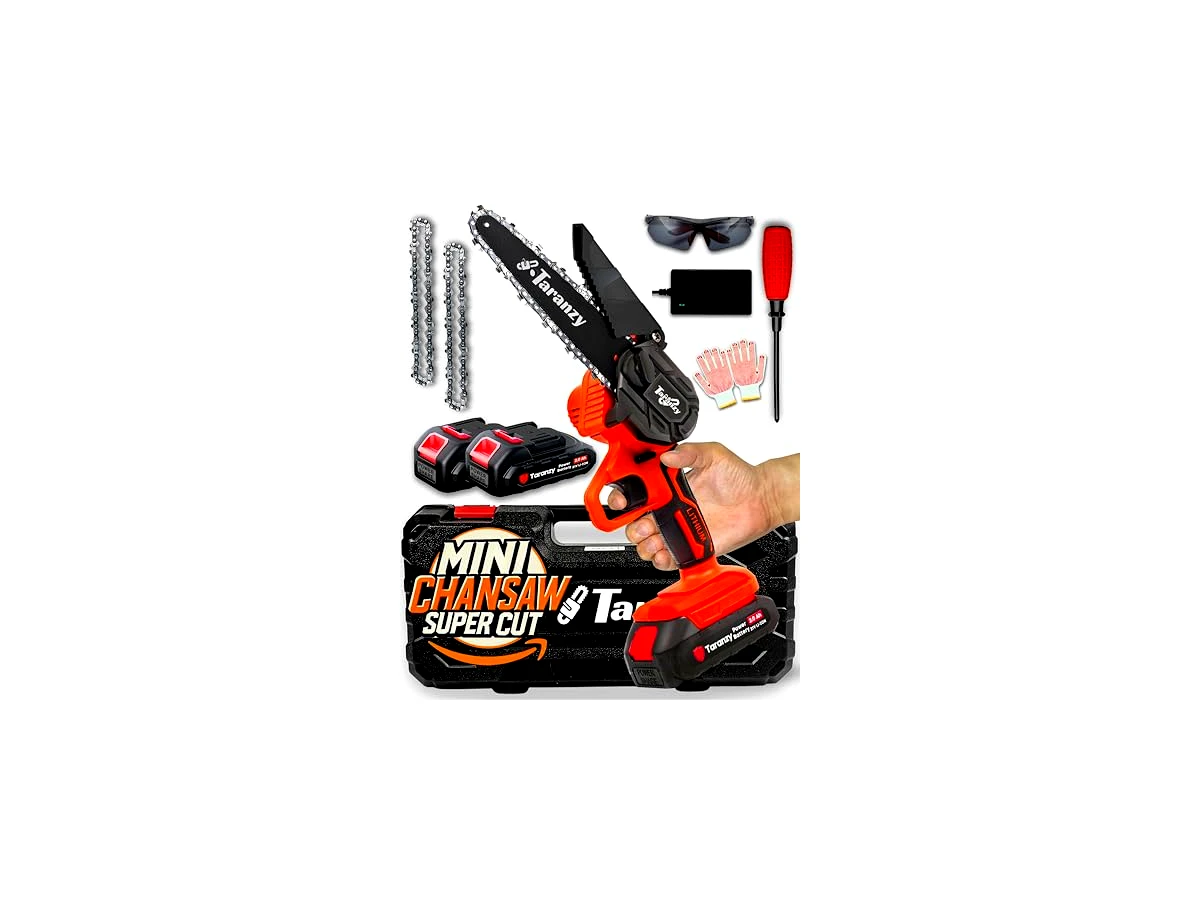 Revisão Mini Motosserra Taranzy de 6 Polegadas a Bateria 21V com 2 Baterias: o fim das pausas forçadas no meio da poda