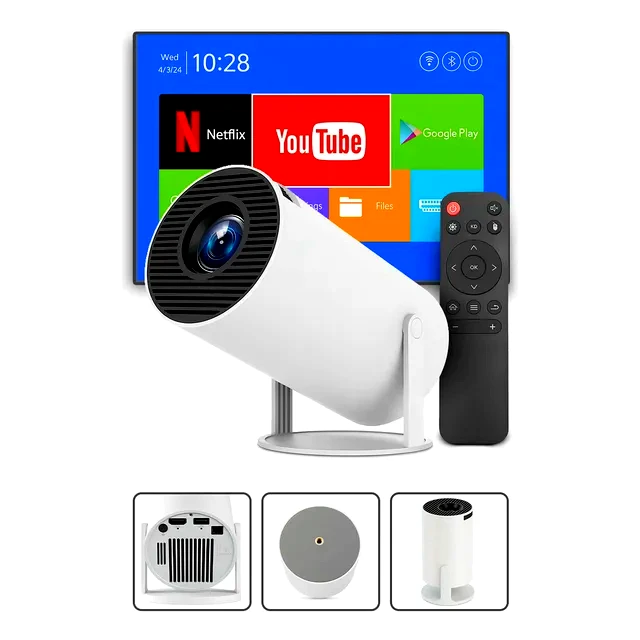 teste Mini Projetor Davely 4K Android Wi-Fi Bluetooth HY300