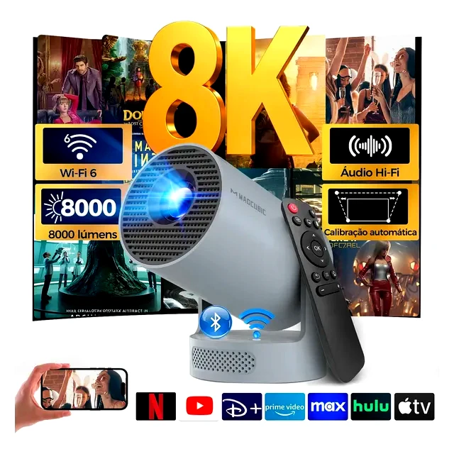 teste Projetor Magcubic Full HD Android Wi-Fi Bluetooth HY300 Pro+