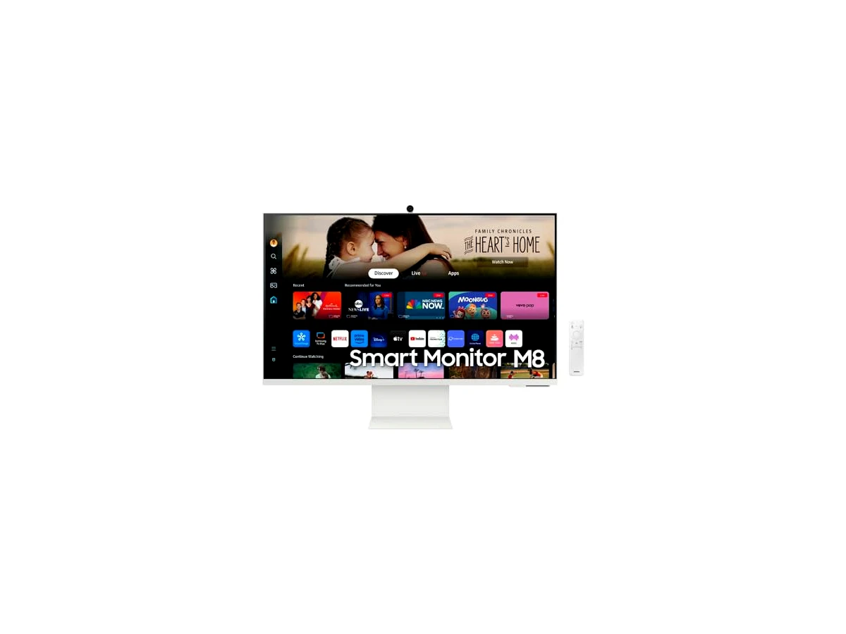 Revisão Smart Monitor Samsung M8 32", UHD, Plataforma Tizen™, Tap View, USB-c (65W), USB Hub, HDMI, Bluetooth, ajuste de altura, Alexa, Branco, 2026.: o melhor monitor híbrido para home office e lazer
