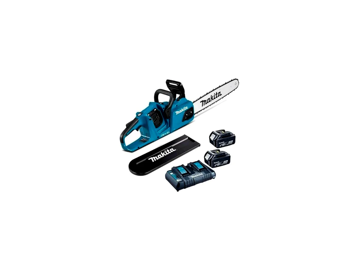 Revisão Motosserra a Bateria Makita DUC353Z LXT 36V (18V+18V) Motor Brushless: Potência de 30cc para trabalhos brutos sem gasolina