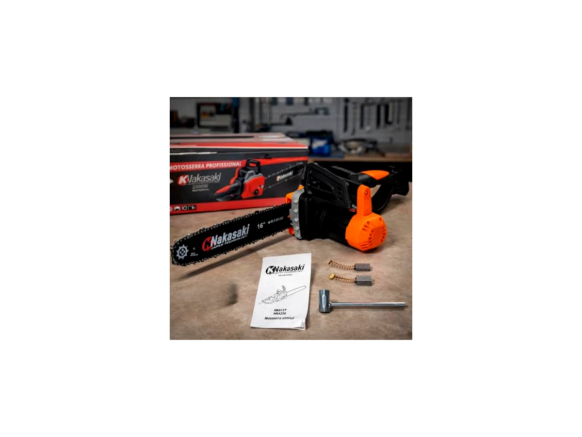 Revisão Motosserra Elétrica Nakasaki 2000W Sabre 48cm 220V: excelente custo-benefício para podas em troncos largos
