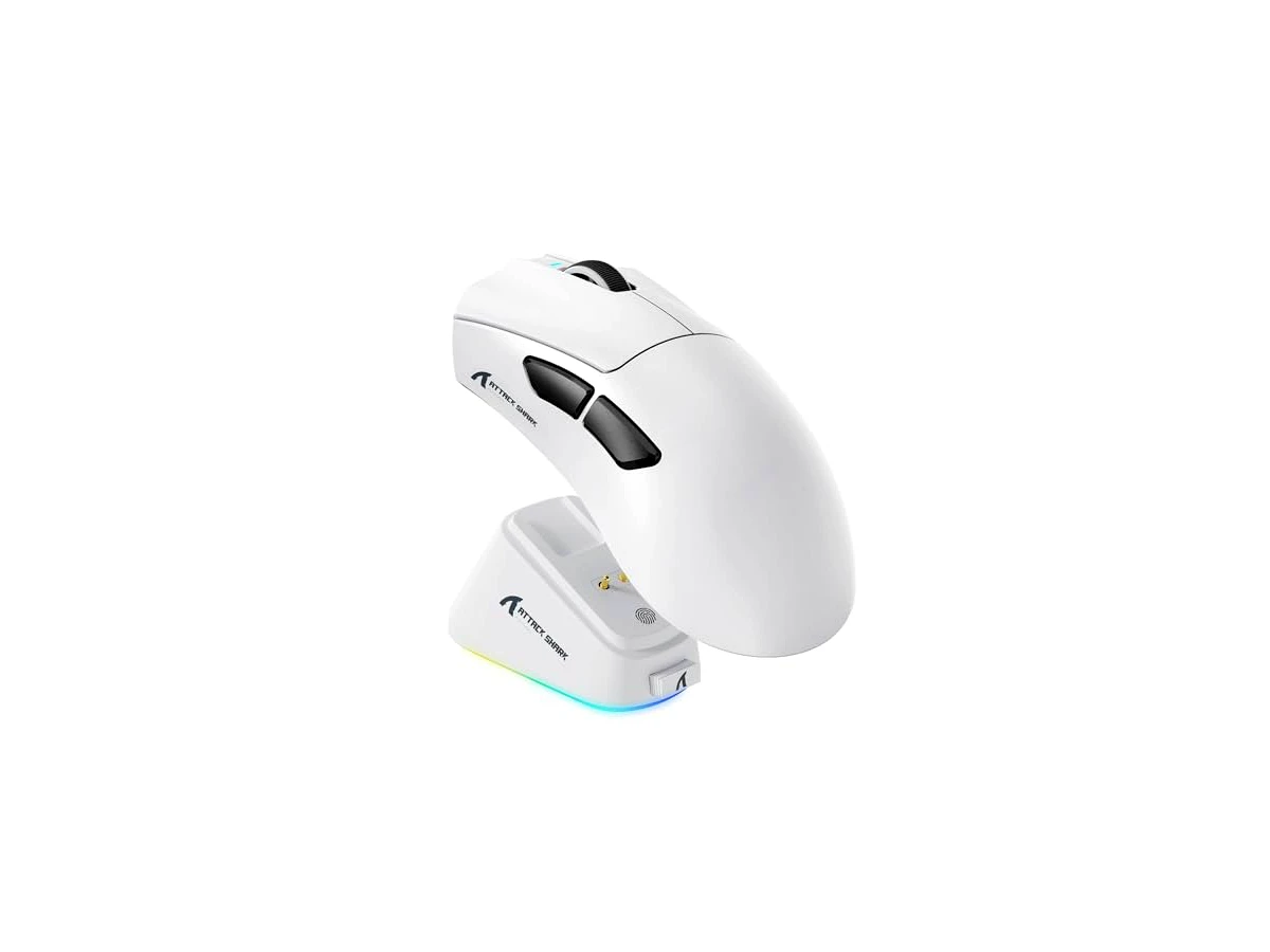 Revisão ATTACK SHARK Mouse esportivo sem fio V3 Pro com base de carregamento magnético: 62 g leve - 1K polling-25K DPI-PAW3311 sensor, com fio/BT/2,4 GHz programável, BK52820 IC para PC Mac Laptop gamer: Conforto prolongado e bateria generosa para mãos grandes