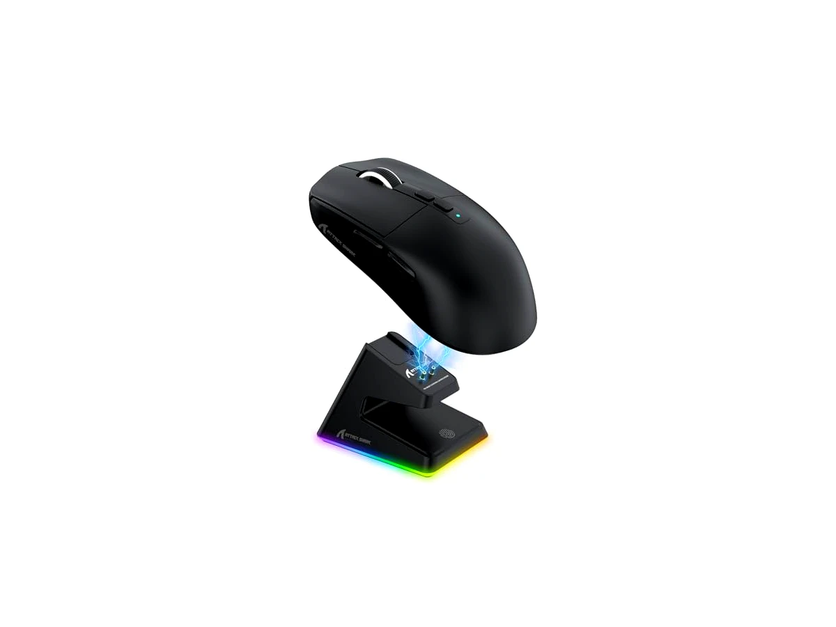 Revisão ATTACK SHARK X6 Mouse Sem Fio Leve para Gaming com Base de Carregamento RGB, Triplo Modo (Cabo/2.4GHz/BT5.2), 26K DPI, Sensor Óptico PAW3395, Switch HUANO, 5 Botões Programáveis, PC/Mac-Preto: Desempenho de ponta e praticidade, mas com ressalvas estruturais