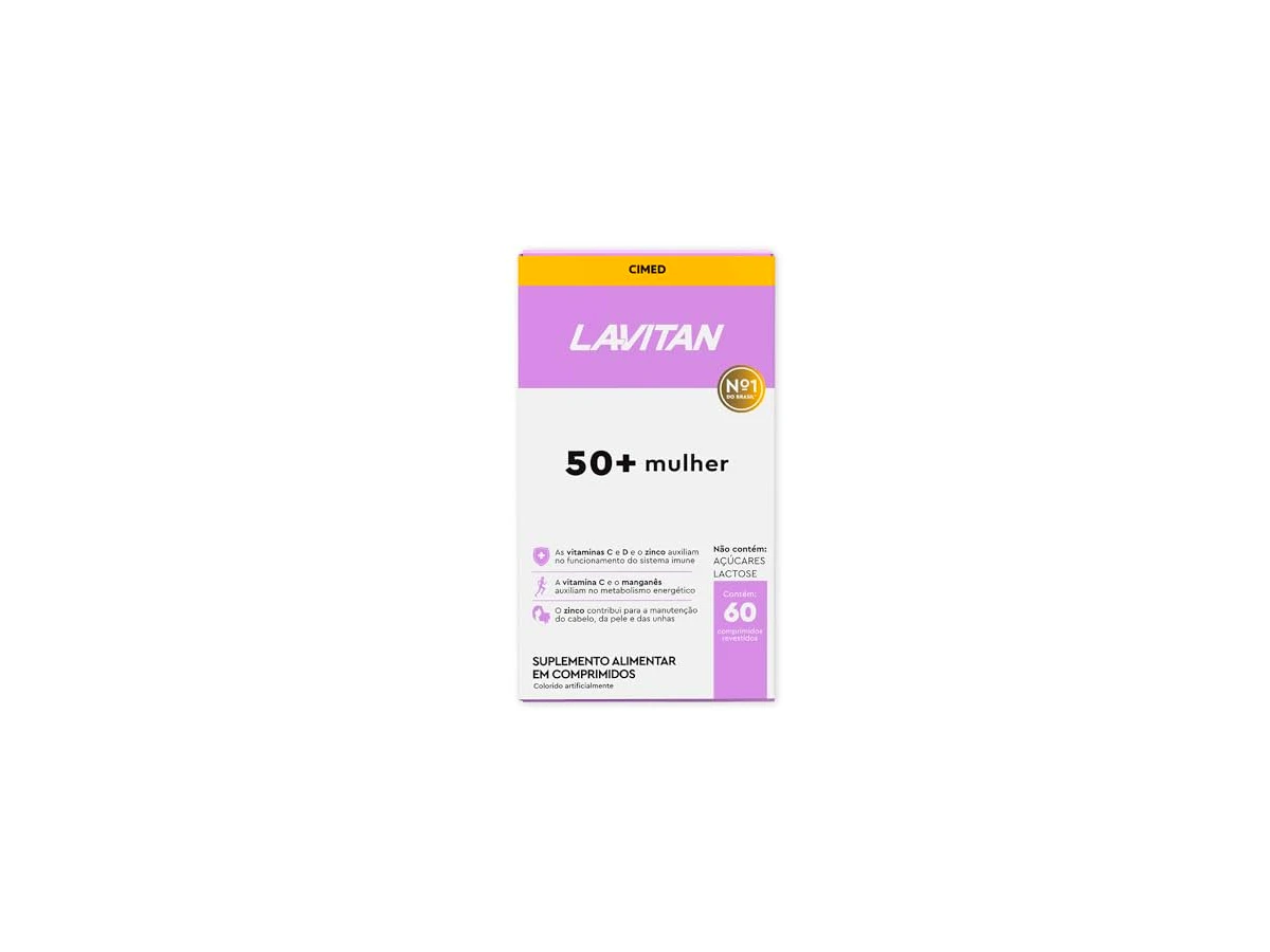 Revisão Lavitan 50+ Mulher Multivitamínico (60 Comprimidos): energia e proteção óssea sob medida para a menopausa com baixo custo diário