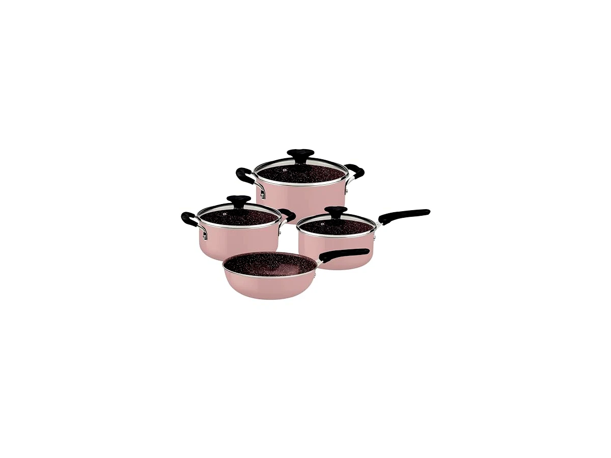 Revisão Jogo de Panelas Tramontina Tunis em Alumínio com Revestimento Cerâmico Rosa Trufado 5 Peças: estética impecável e indução ágil