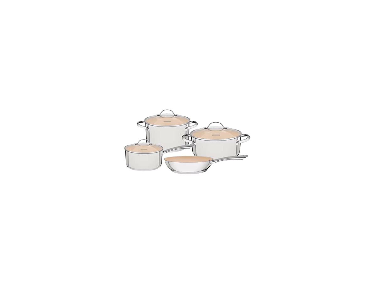 Revisão Jogo de Panelas Tramontina Una Ceramic em Aço Inox com Fundo Triplo e Revestimento Cerâmico Bege 4 Peças: Excelente desempenho térmico, mas exige atenção ao manuseio
