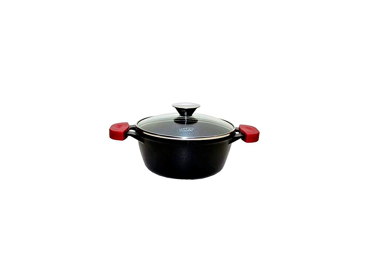 Revisão MTA Caçarola de Ferro Fundido Preta com Tampa de Vidro 24cm 4L (Ref: 8342): O peso do ferro tradicional com excelente custo-benefício