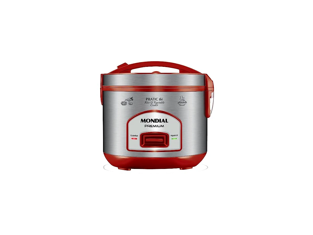 Revisão Panela Elétrica de Arroz Mondial Pratic Rice 6 Premium Vermelho/Inox (PE-45-6X): beleza e rapidez na medida para casais