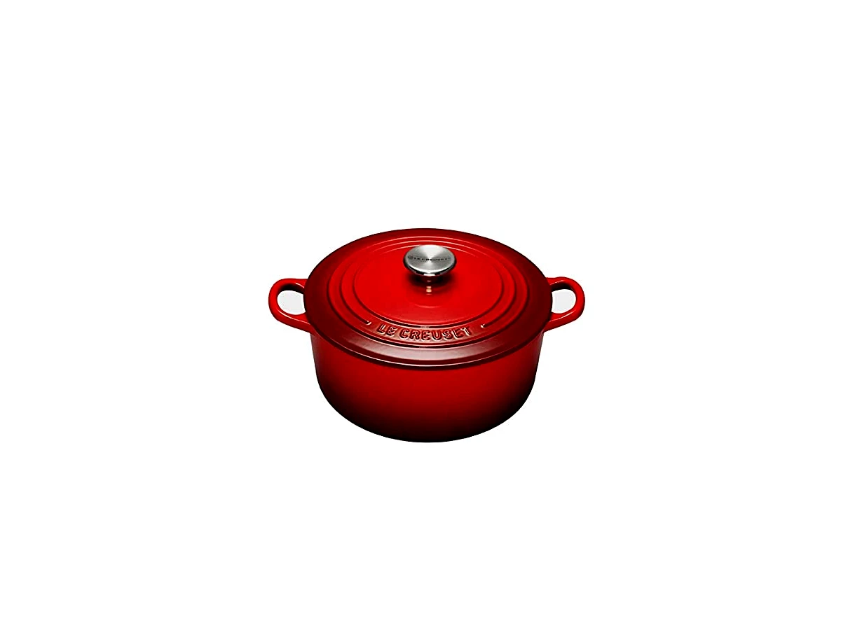 Revisão Panela Redonda Signature em Ferro Fundido Esmaltado Le Creuset Cerise 16 cm 1,3 L: Retenção de calor perfeita para ensopados, inadequada para doces