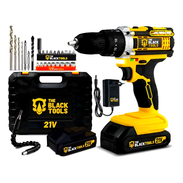 Revisão Parafusadeira Furadeira de Impacto The Black Tools 3/8" TB-21PX: O pacote mais barato para quem precisa de tudo um pouco