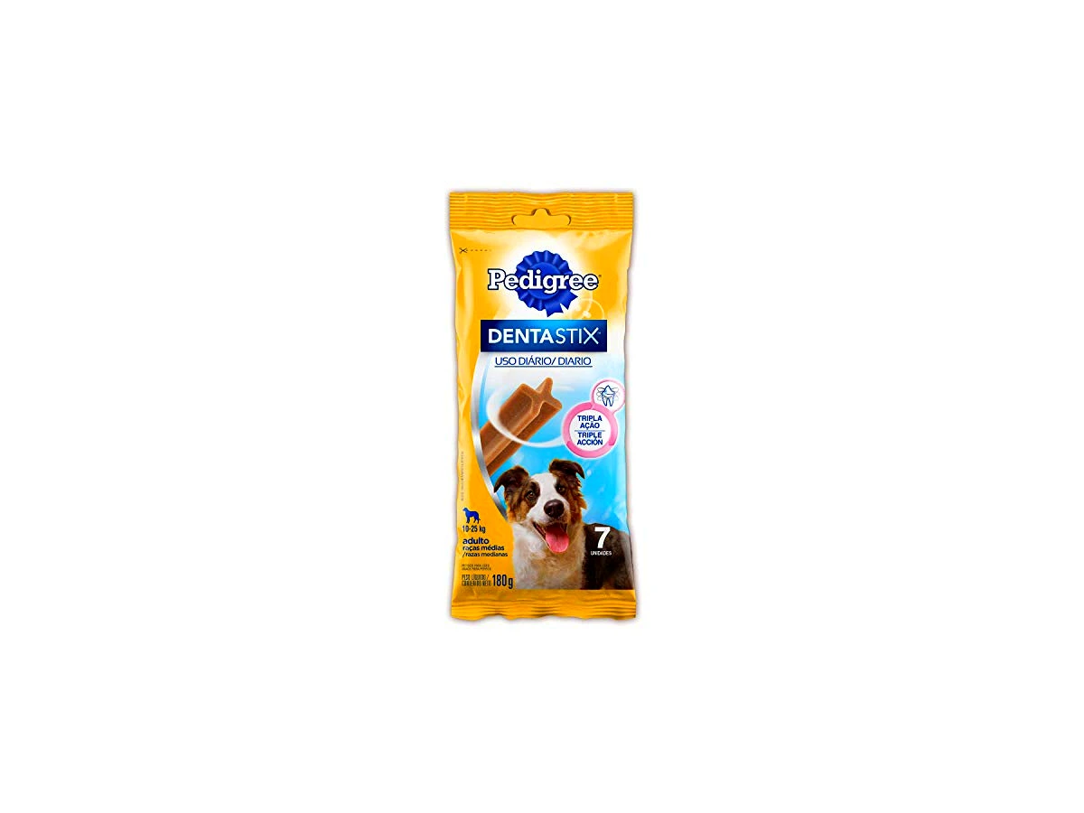 Revisão Petisco Pedigree Dentastix Cuidado Oral para Cães Adultos de Raças Médias 180g (7 unidades): o aliado mecânico acessível contra a placa bacteriana
