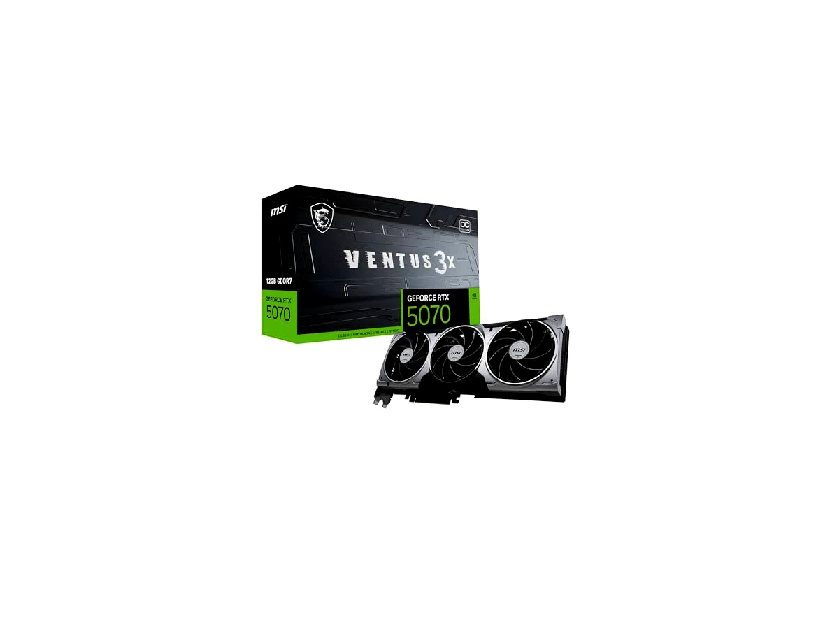 Revisão MSI Placa gráfica GeForce RTX 5070 12G VENTUS 3X OC - GPU RTX 5070, 12 GB GDDR7 (28 Gbps/192 bits), PCIe 5.0 - Design térmico de ventilador triplo (3 x TORX FAN 5.0) - HDMI 2.1b, DisplayPort 2.1b: O ponto de equilíbrio ideal para a resolução 1440p na nova geração