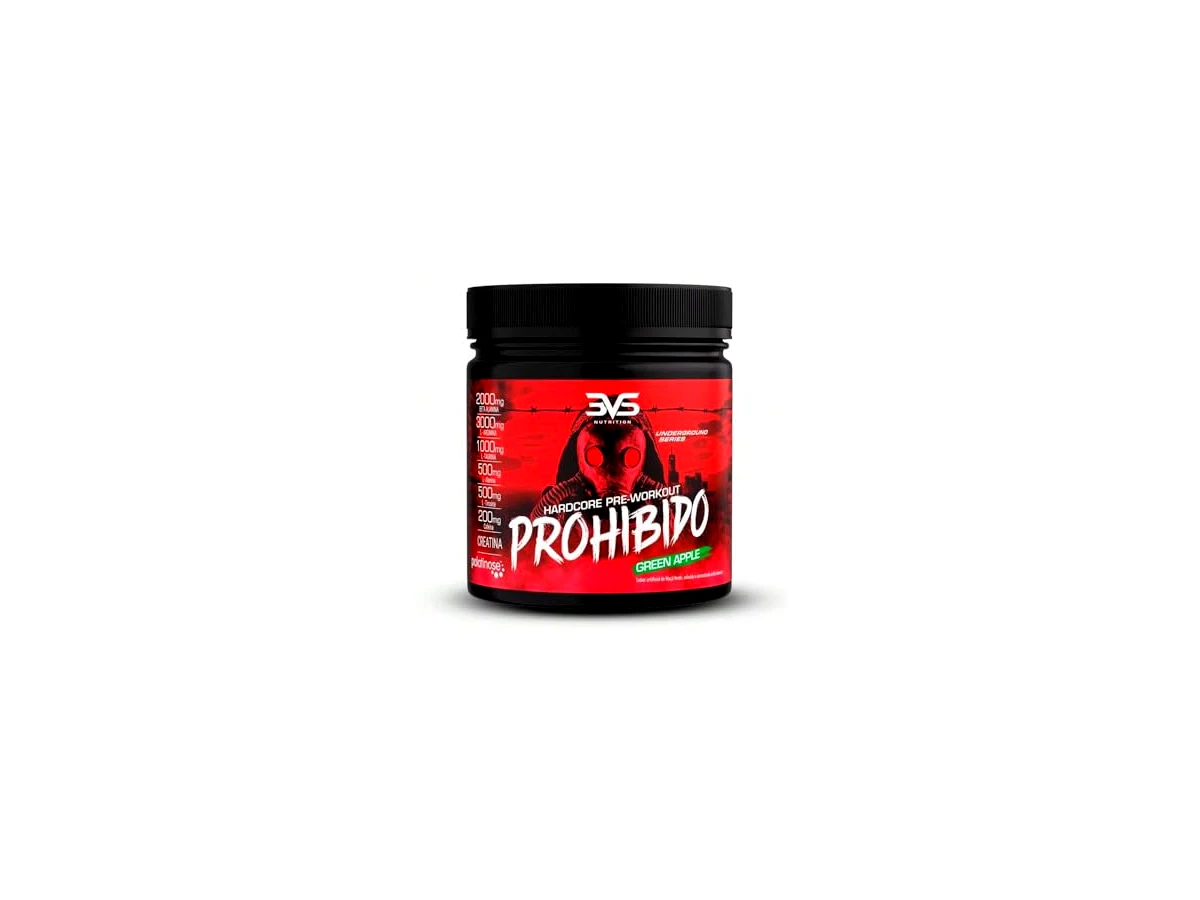 Revisão Pré-Treino Prohibido 360g Sabor Maçã Verde - 3VS Nutrition: energia contínua e sem sobressaltos para cardios intensos
