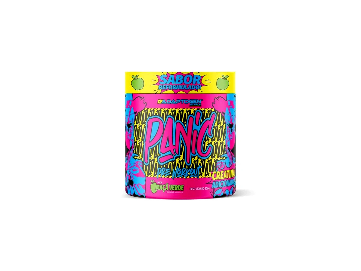 Revisão Adaptogen Science Panic Pré-Treino - Sabor Maçã Verde (300g): força bruta e foco agressivo na dose limite