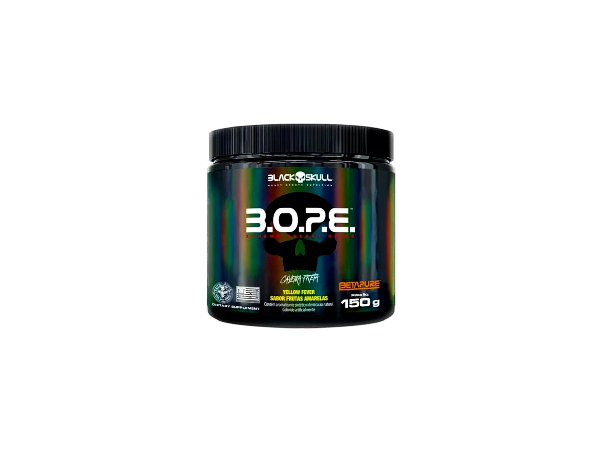 Revisão Pré Treino BOPE - Black Skull (150 G, Limão): o estimulante básico e acessível para quem está começando