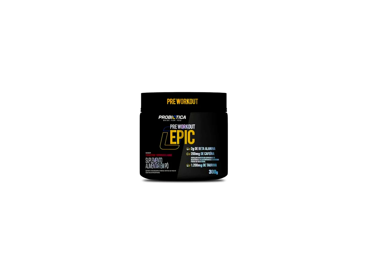 Revisão Probiótica Epic Pré-Treino - Sabor Frutas Vermelhas (300g): o campeão de rendimento para treinos de resistência
