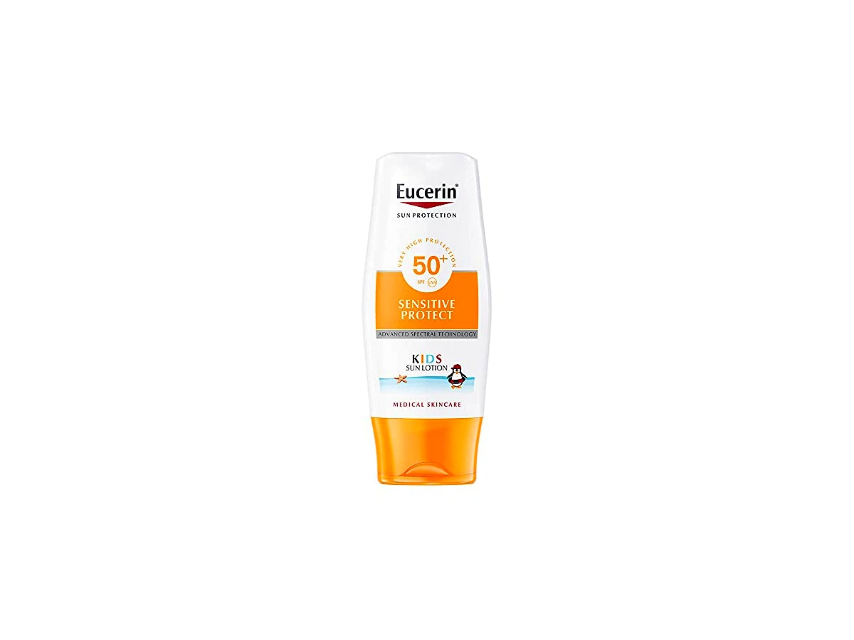 Revisão Eucerin Sensitive Protect Kids Sun Lotion FPS 60 (150ml): alta tecnologia corporal com ressalvas críticas de uso