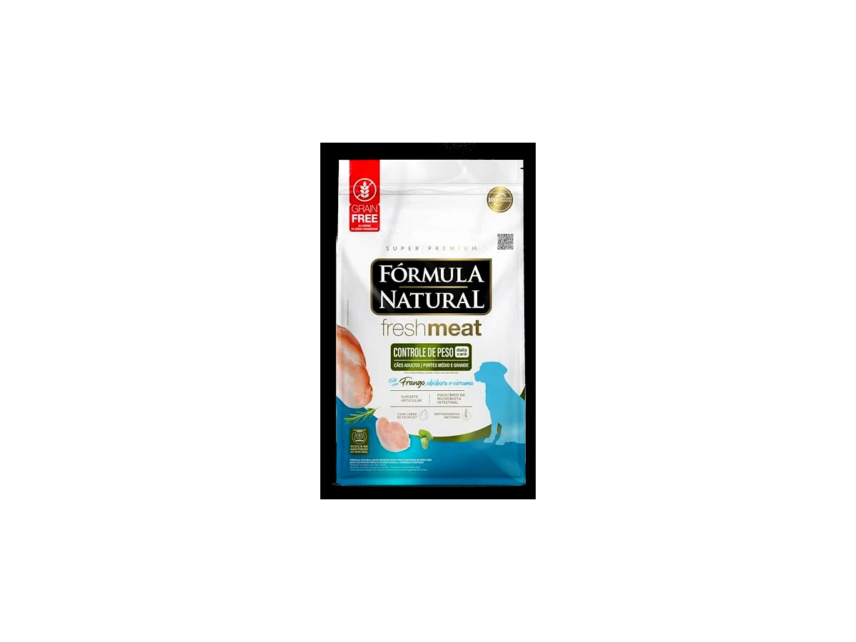 Ração Fórmula Natural Fresh Meat para Cães Adultos de Raças Médias e Grandes Sabor Frango, Mandioca e Cúrcuma - 12kg
