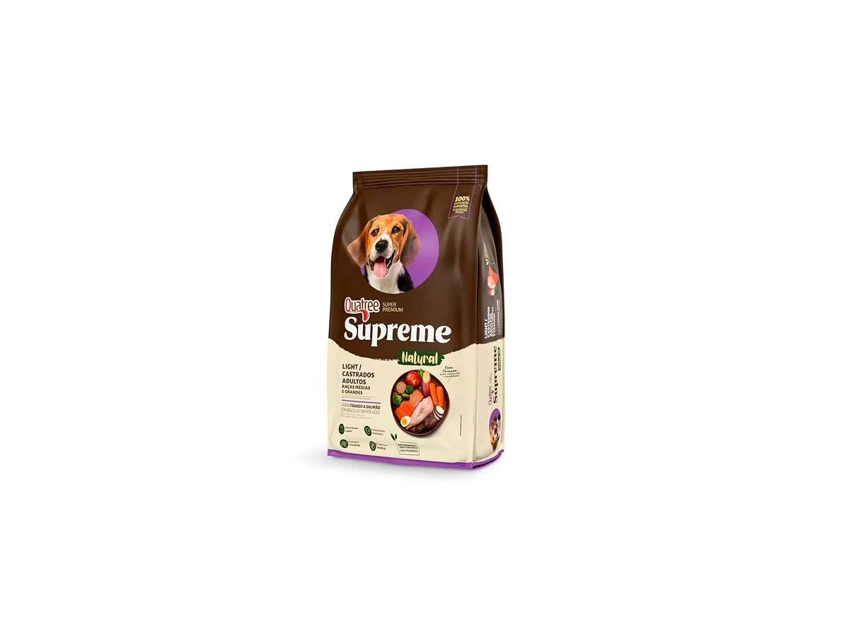 Revisão Quatree Supreme Ração para Cães Light Castrados Adultos Raças Médias e Grandes 15kg: O melhor custo-benefício Super Premium para grandalhões