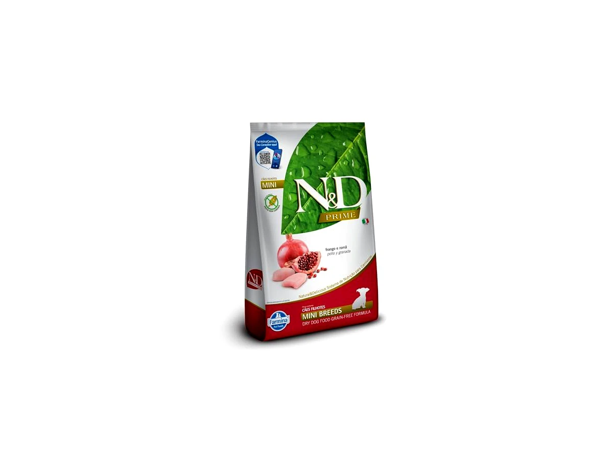 Ração Seca Farmina N&D Prime Grain Free para Cães Filhotes de Raças Pequenas Sabor Frango e Romã - 2,5kg