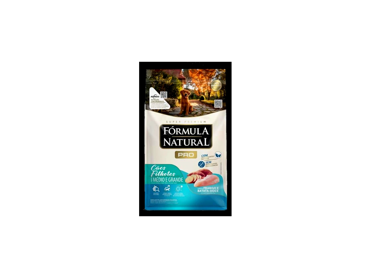 Ração Seca Fórmula Natural Super Premium para Cães Filhotes de Porte Médio e Grande Sabor Frango e Arroz Integral - 15kg