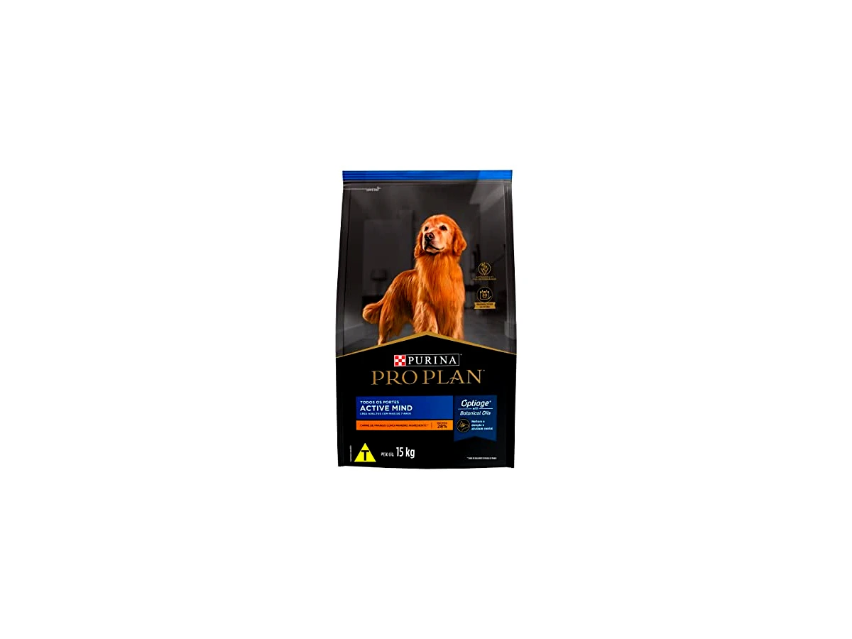 Ração Purina Pro Plan Active Mind para Cães Idosos (+7 anos) de Raças Médias e Grandes com OptiAge - 15kg