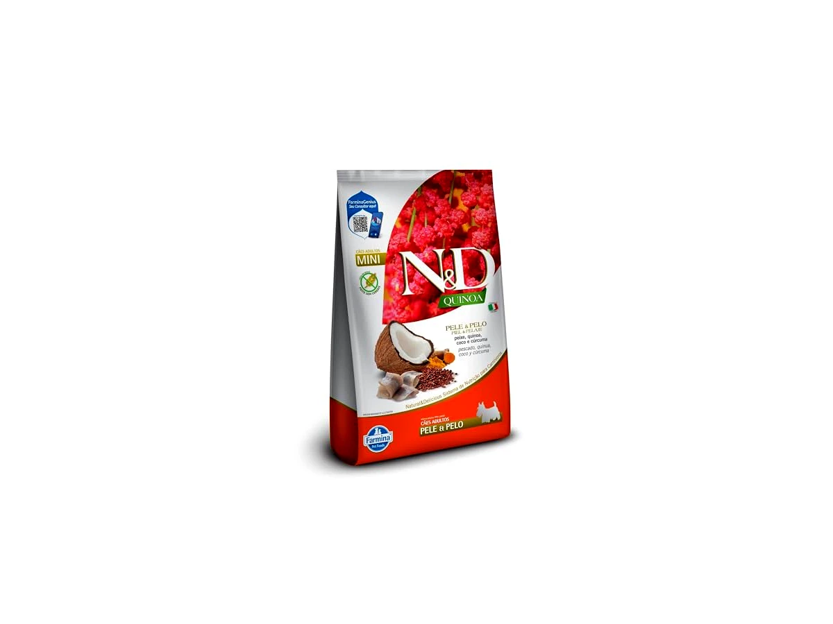 Revisão N&D QUINOA Nd Quinoa Cao Ad Skin Peixe.2 5Kg: excelência preventiva, mas inadequada para diagnóstico de alergias