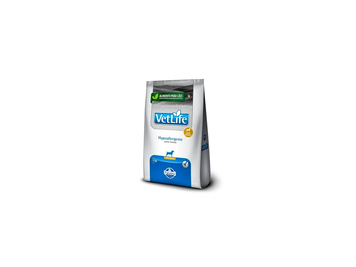 Revisão VETLIFE Ração Farmina Vet Life Natural Hypoallergenic Para Cães Mini - 2Kg: excelente para sensibilidades leves, mas exige cautela com cães alérgicos a frango