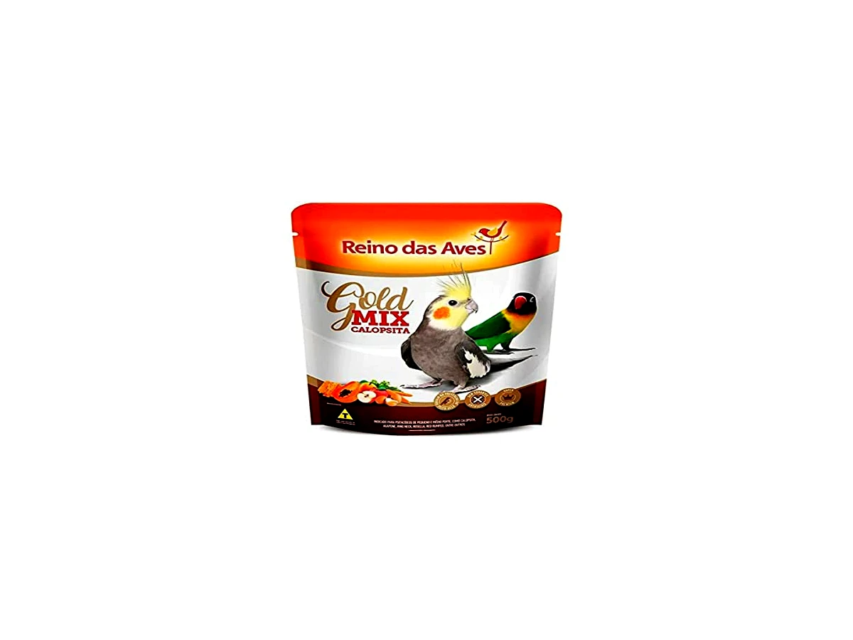 Revisão Reino das Aves Ração Para Aves Gold Mix Calopsita 500G Reino Das Aves: excelente para transição, mas requer moderação no longo prazo