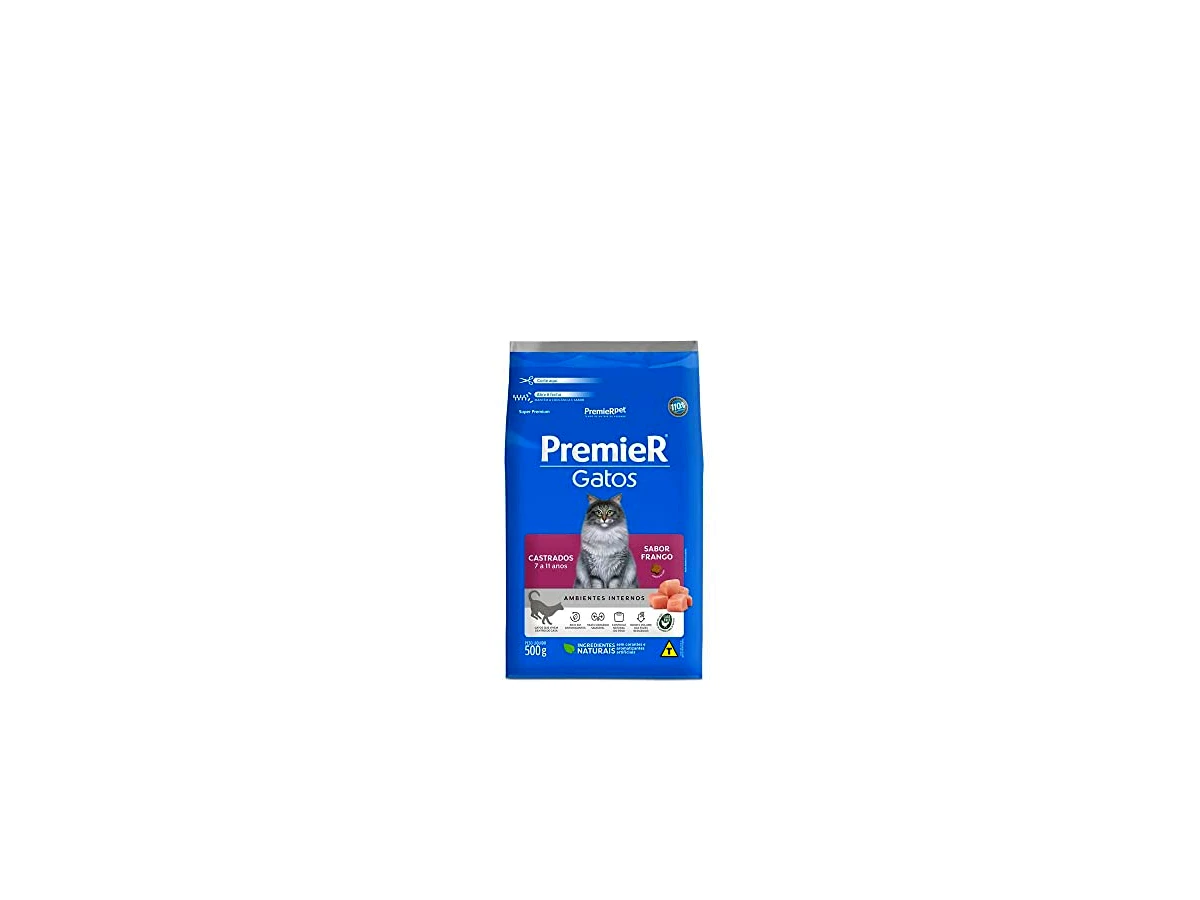 Ração PremieR Pet Gatos Adultos Castrados Sabor Frango - 7,5kg
