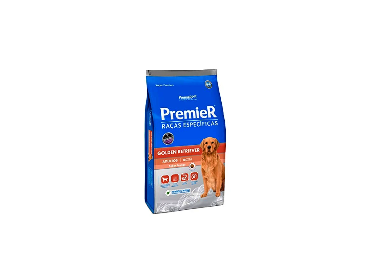 Ração PremieR Pet Específica Golden Retriever para Cães Adultos Sabor Frango - 12kg