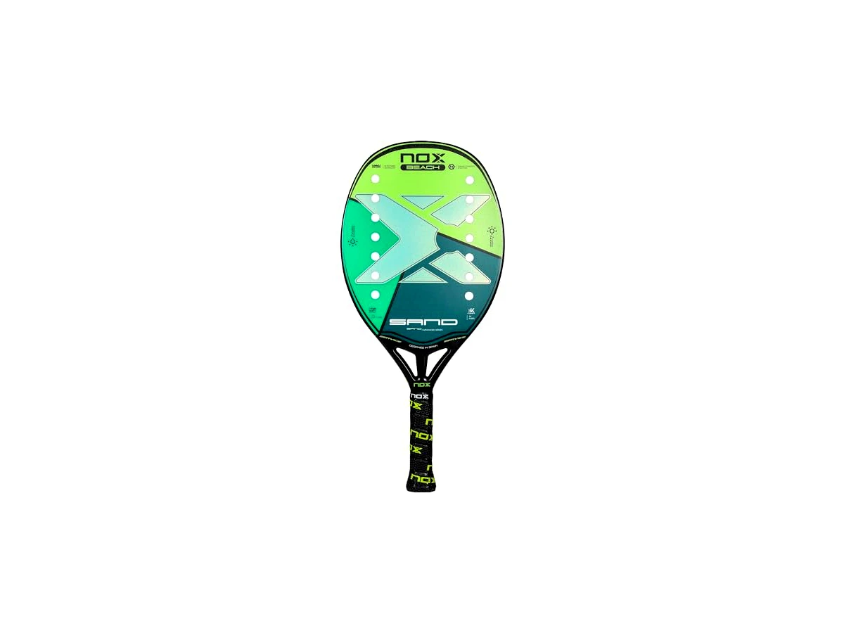 Revisão Raquete de Beach Tennis Nox Sand Green 2023 Fibra de Vidro: a rainha do spin e conforto para intermediários