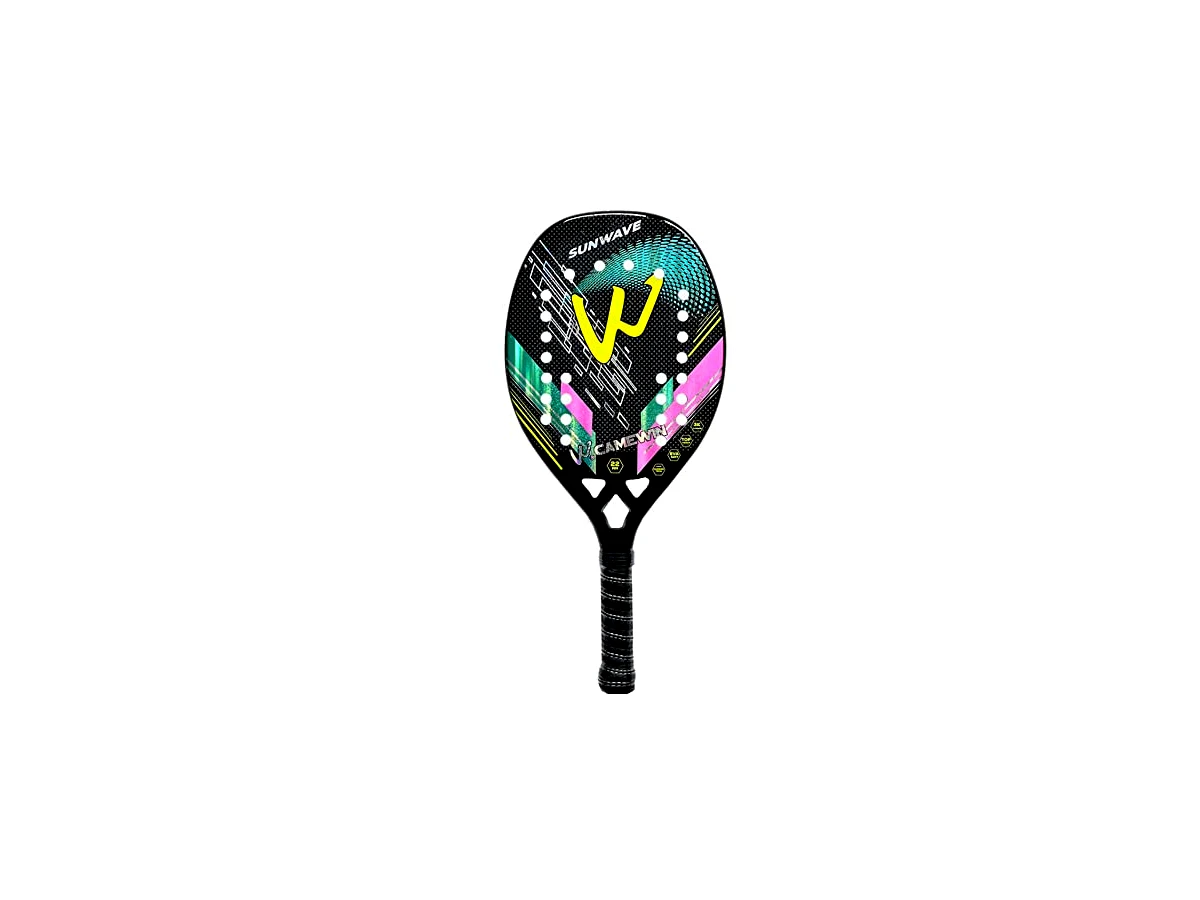 Revisão Raquete Tenis Praia Beach Tennis Camewin Carbono 3k Sunwave Profissional Iniciante Intermediário: a opção mais viável para testar o carbono