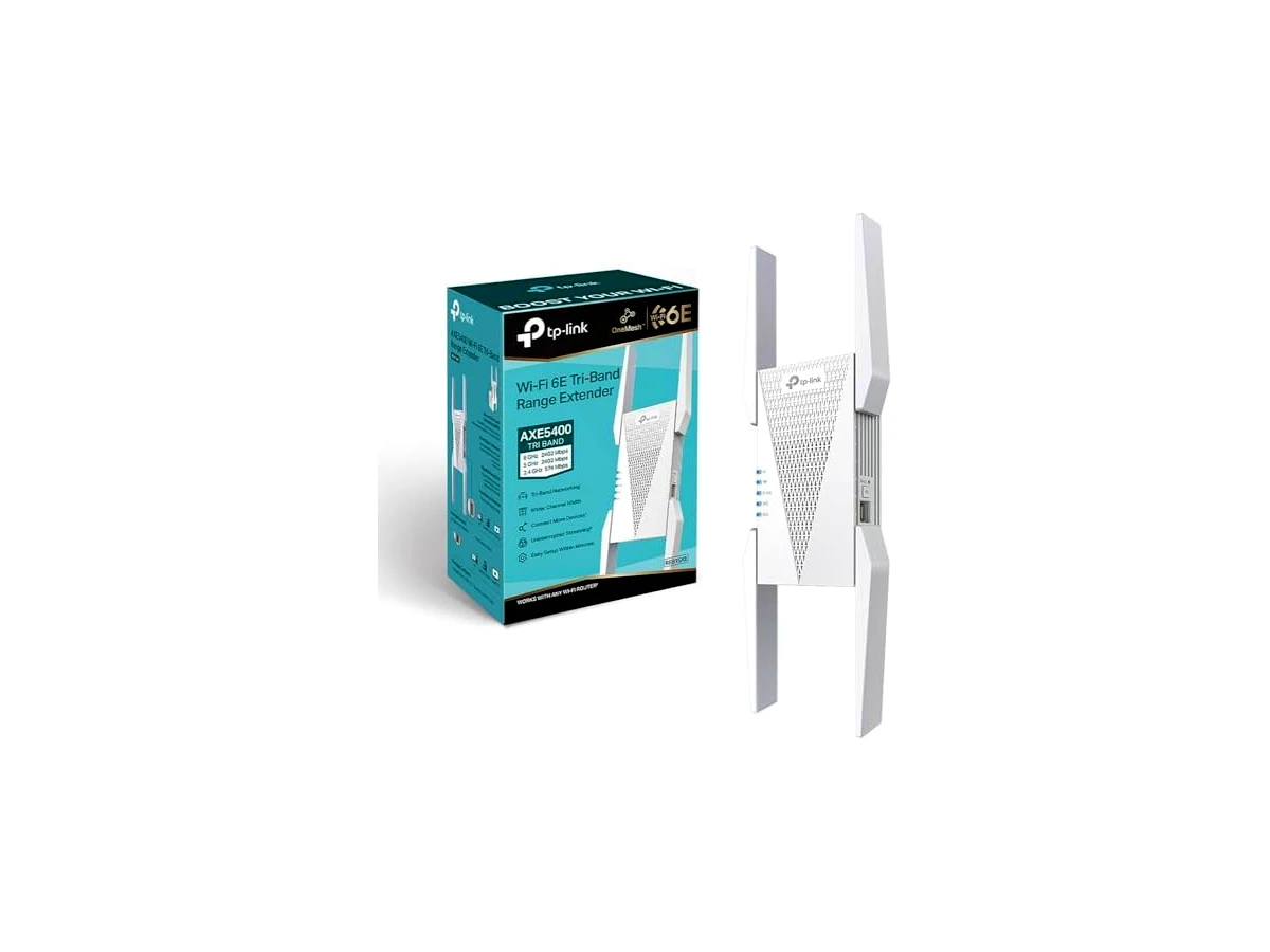 Revisão TP-Link Amplificador de sinal AXE5400 Wi-Fi 6E para casa (RE815XE) - repetidor WiFi de banda tripla, extensor de Internet com porta Gigabit Ethernet, banda de 6 GHz, configuração de aplicativo: o investimento definitivo para redes de altíssimo desempenho