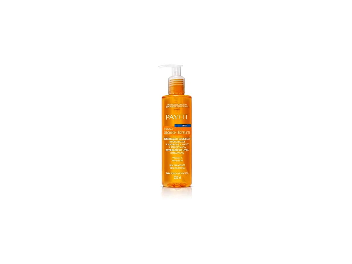 Revisão PAYOT Sabonete Liquido Detox Vitamina C 220ml: limpeza antioxidante eficiente para o rosto, mas pouco prática para o corpo