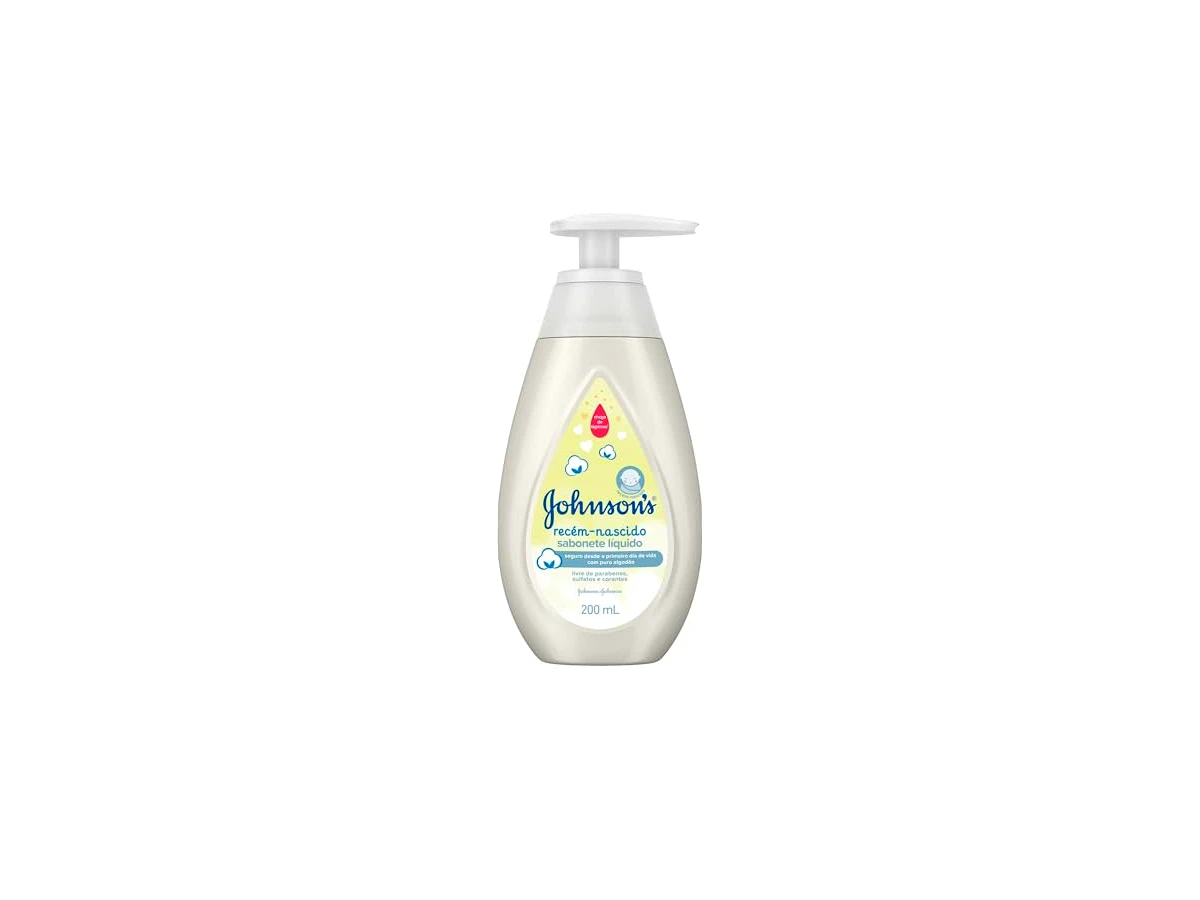 Sabonete Líquido Johnson's Baby Recém-Nascido com Algodão Real 200ml