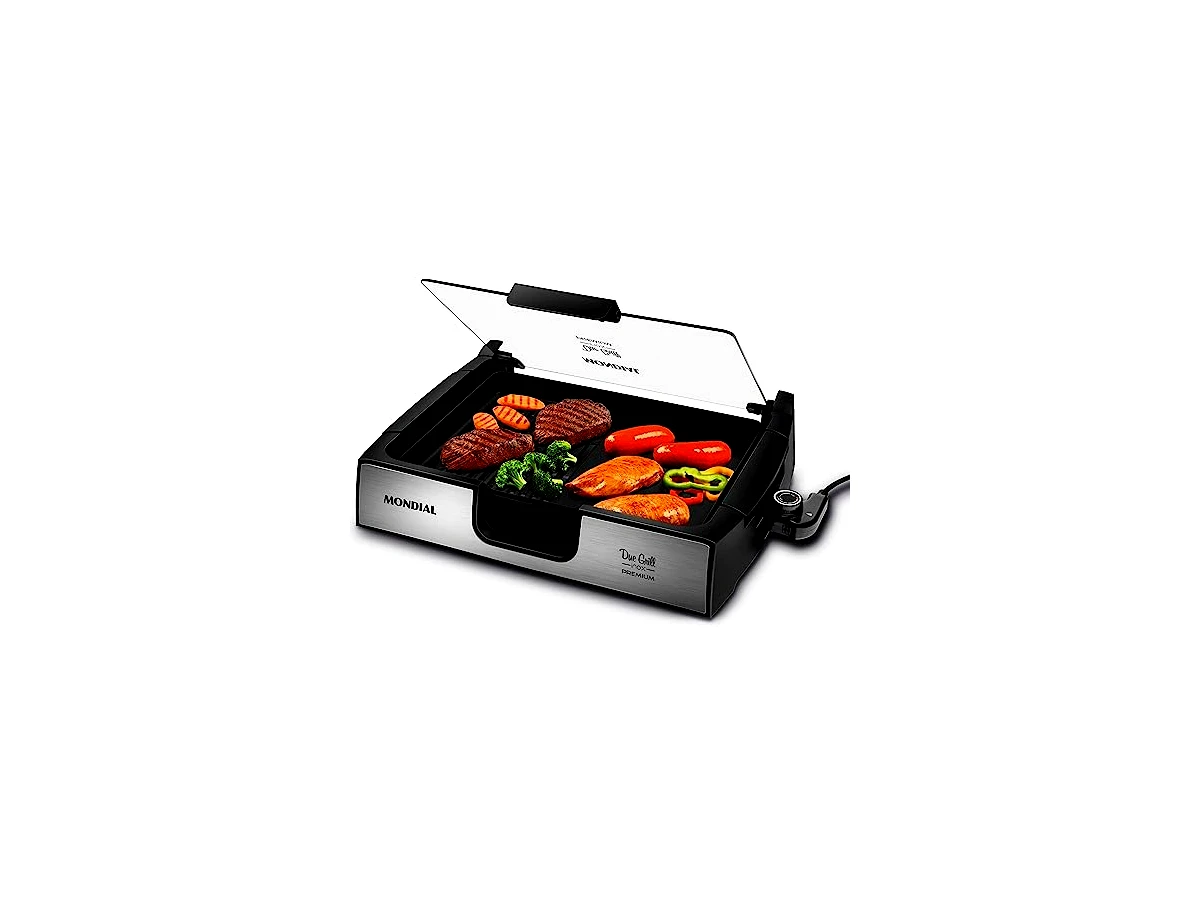 Revisão Grill e Chapa Mondial Due Grill Premium Inox G-10 com Chapas Removíveis 1270W: uma miniestação de preparo livre de fumaça