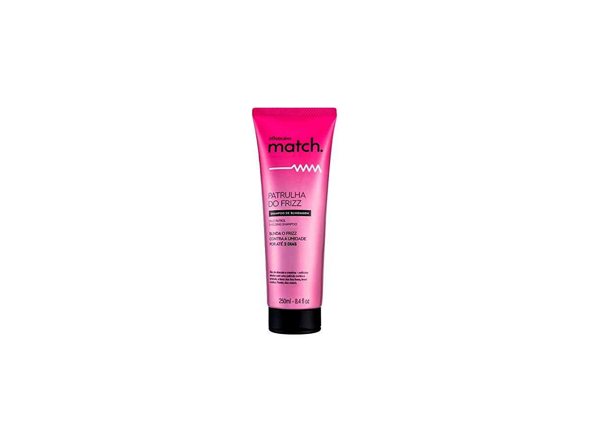 Revisão O Boticário Match Patrulha do Frizz Shampoo de Blindagem: blindagem acessível para o controle diário da umidade