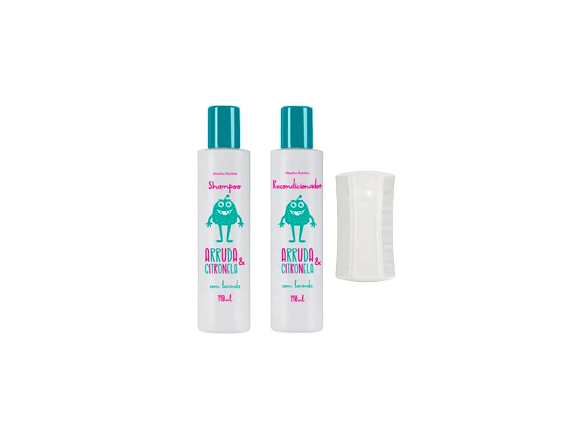 Revisão Kit Mata Piolho E Lendias Com Shampoo 190ml E Recondicionador 190ml Pente Fino Abelha Rainha: a solução mecânica completa e natural