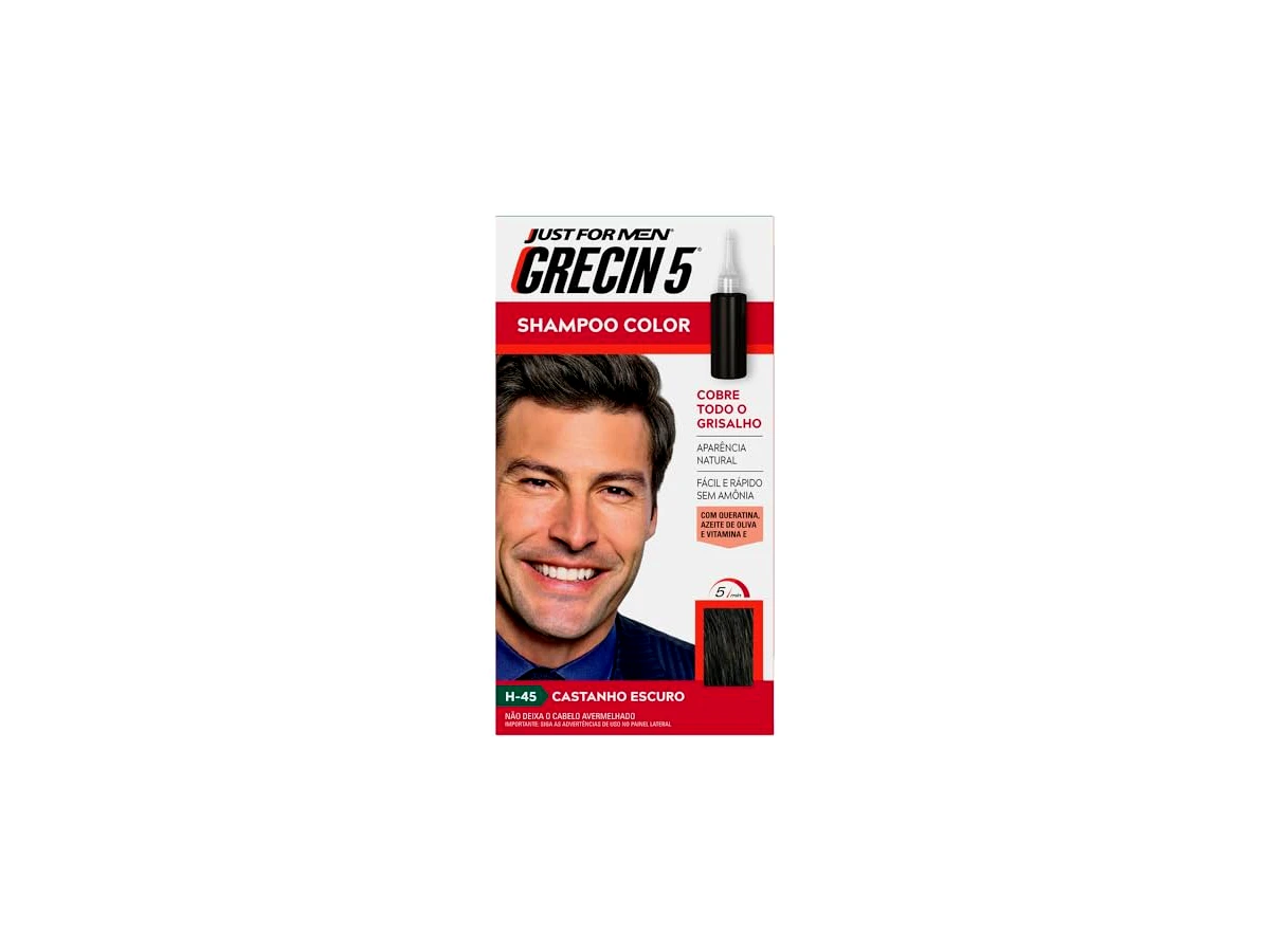Revisão Grecin 5 Shampoo Tonalizante Masculino Tonalidade Castanho Escuro: A escolha certa para cobrir os grisalhos de forma rápida e barata
