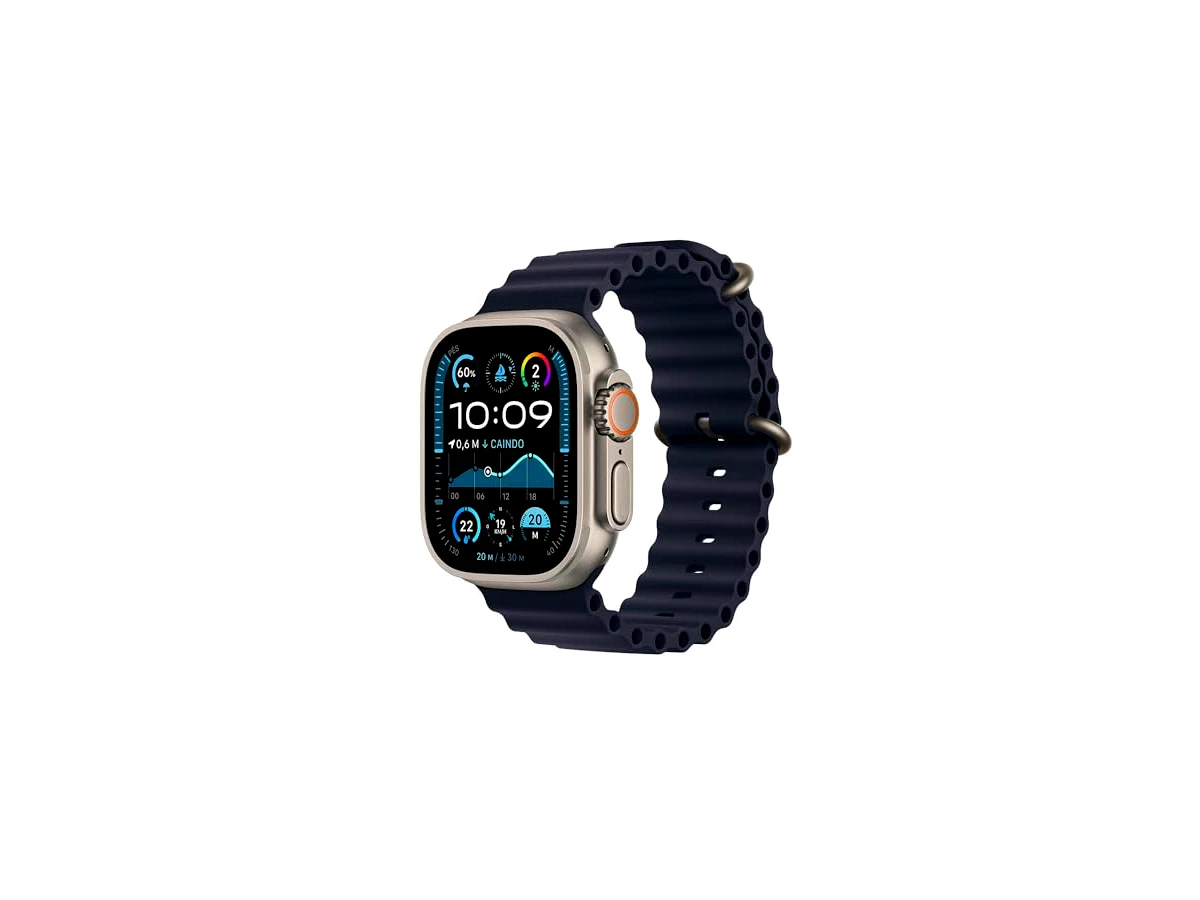 Revisão Apple Watch Ultra 2 GPS + Cellular • Caixa natural de titânio – 49 mm • Pulseira Oceano marinho: durabilidade militar e GPS infalível para usuários de iPhone