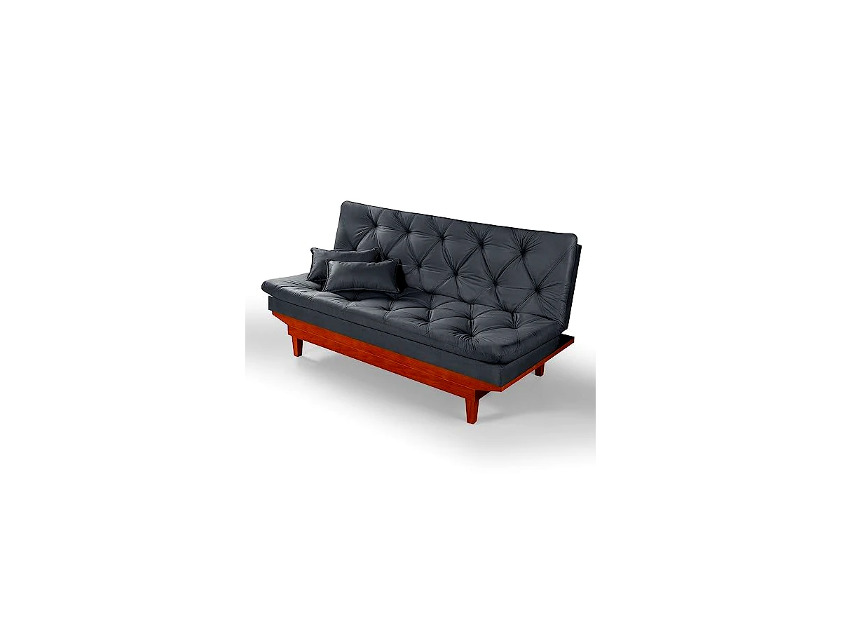Revisão Sofa Cama Caribe 3 Posições Base de Madeira Suede Essencial Estofados(Cinza): charme retrô e praticidade para visitas eventuais
