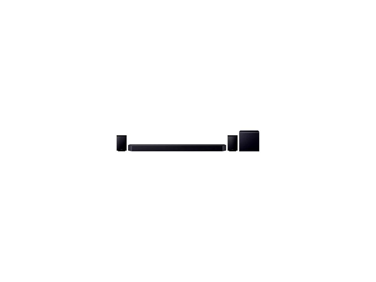 Revisão Soundbar Série Q HW-Q990F 11.1.4 canais Subwoofer e Caixas traseiras 2026: a imersão de um home theater premium sem os cabos