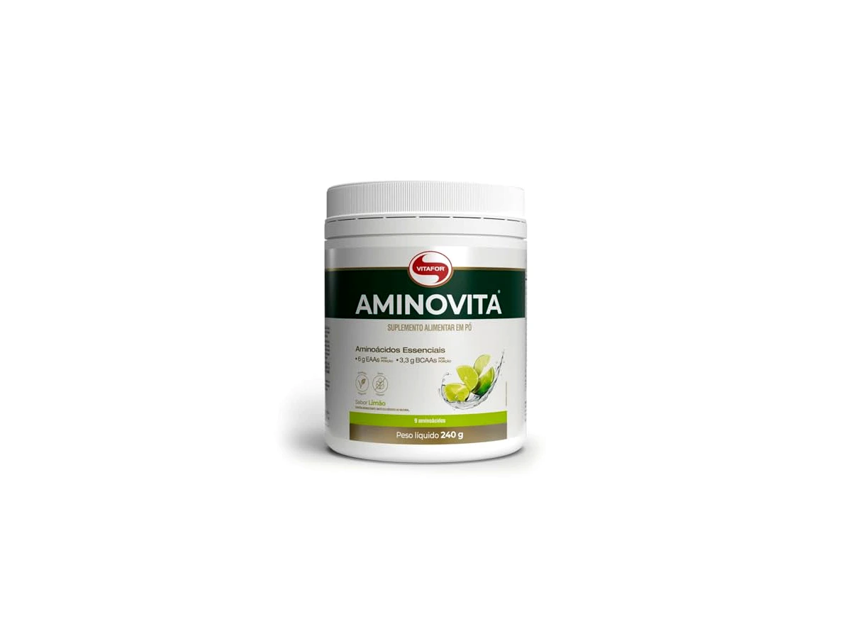 Revisão Vitafor Aminovita Aminoácidos Essenciais 240g Limão: a melhor opção de fórmula limpa e vegana para digestão fácil