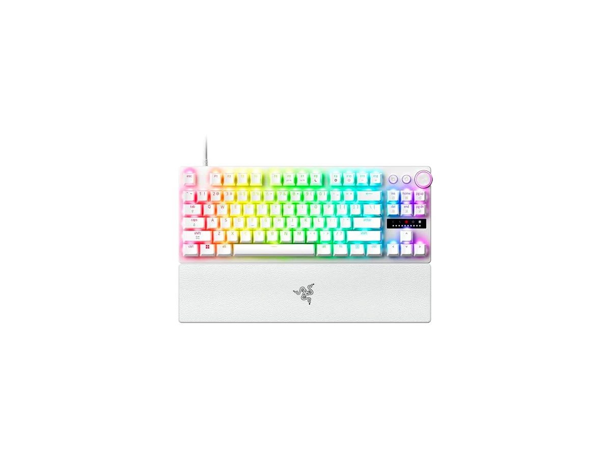 Revisão Razer Teclado para jogos Huntsman V3 Pro TKL 8KHz Esports: Interruptores ópticos analógicos de geração 2-8000 Hz - Gatilho rápido - Inicialização ajustável - Controle multimídia: Potência competitiva com formato TKL clássico